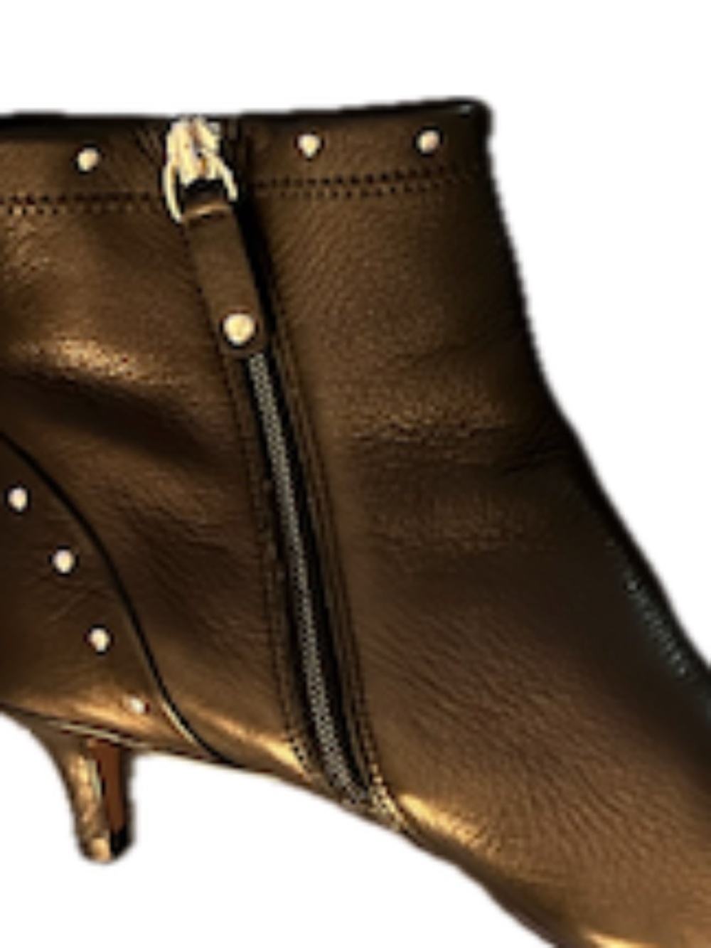 Avec Les Filles Black Leather Studded Kitten Heel Ankle Boots (Size 6.5) - Picture 3 of 6